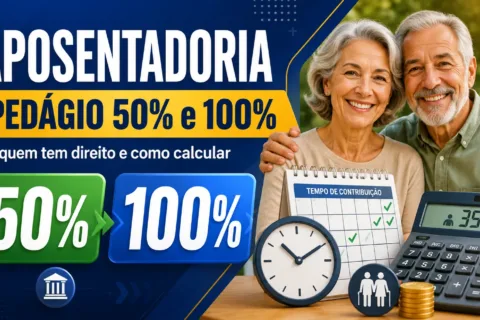 Pedágio de 50% e 100% na aposentadoria: quem tem direito e como calcular