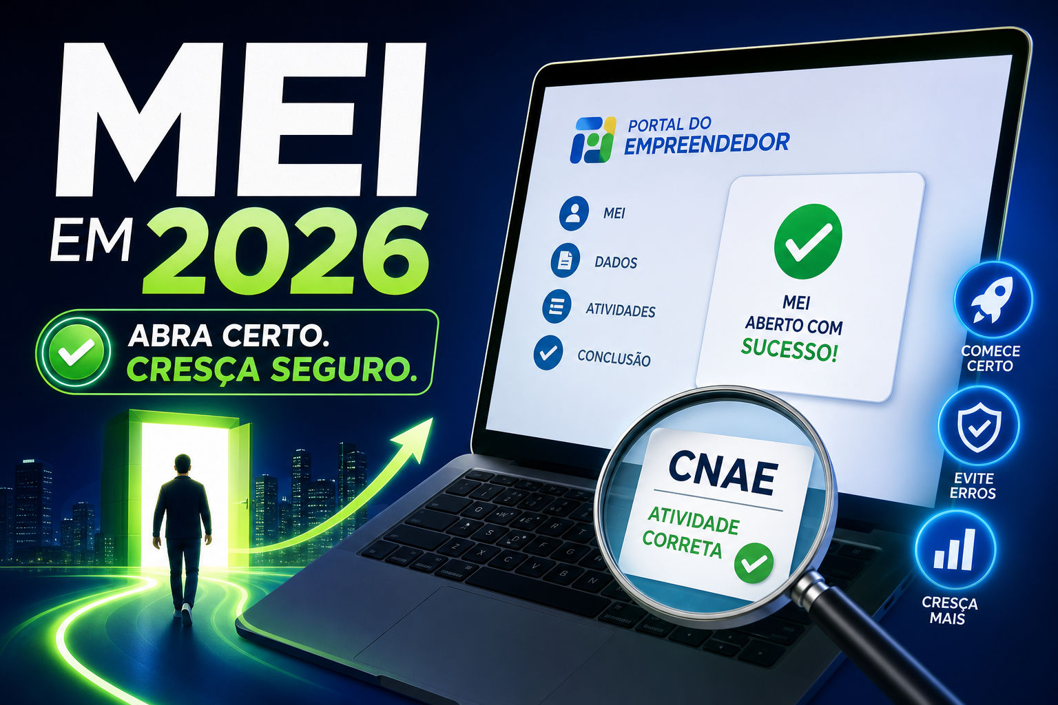 Como abrir MEI pelo Portal do Empreendedor em 2026 sem errar o CNAE