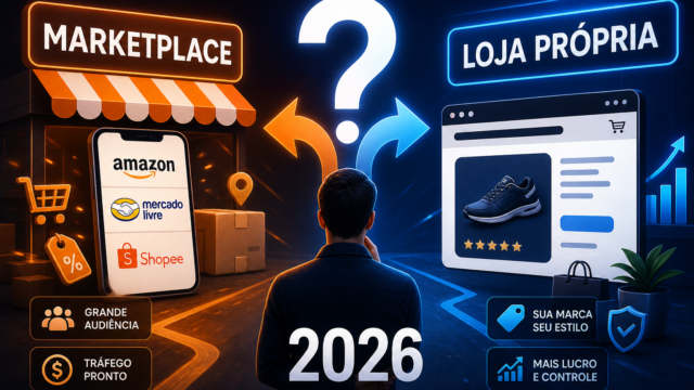 Como escolher entre vender no marketplace ou ter loja própria em 2026